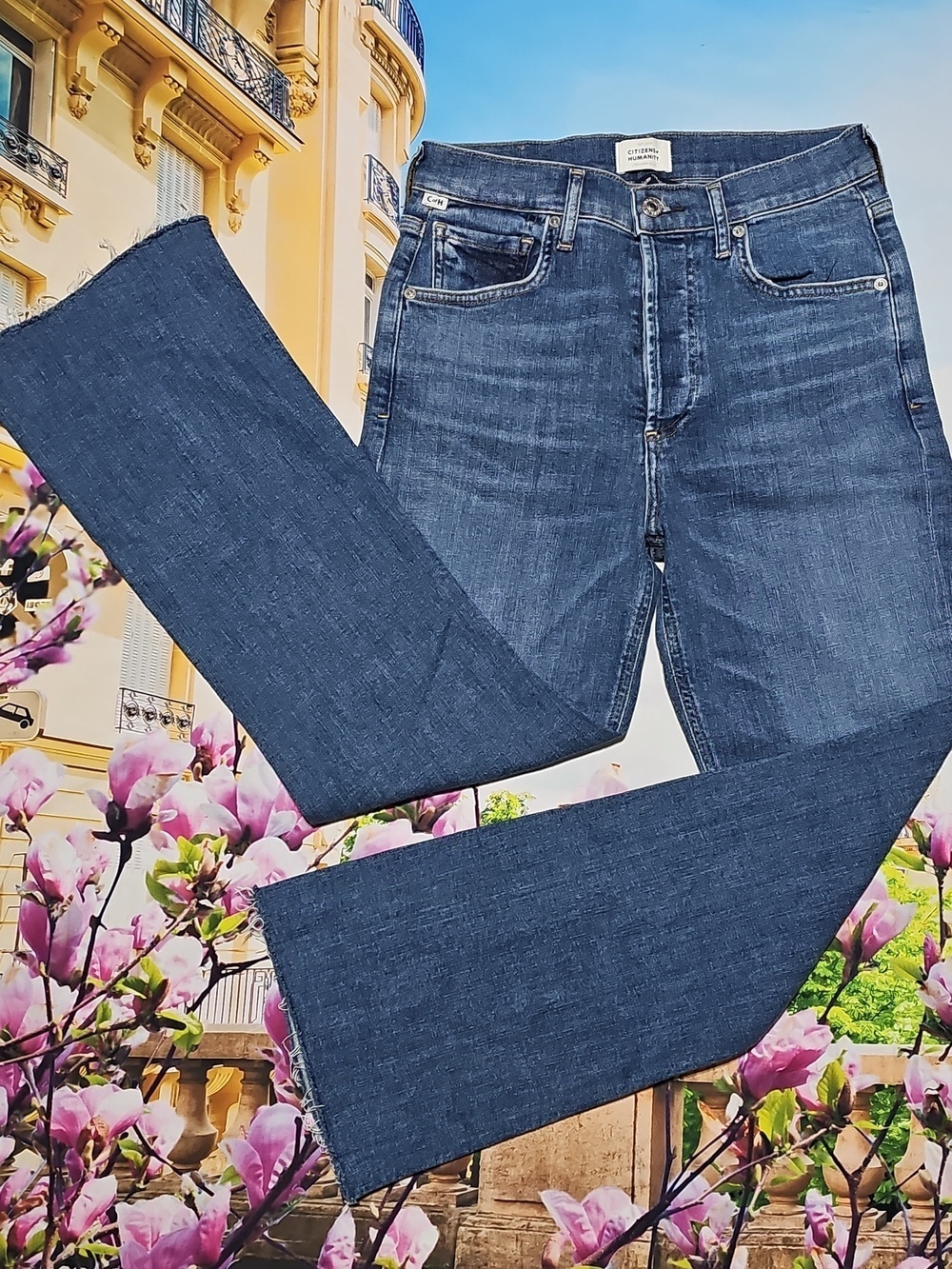 Citizens of Humanity Vintage Premium 5 Button Raw Hem Bootcut Jeans Size 26